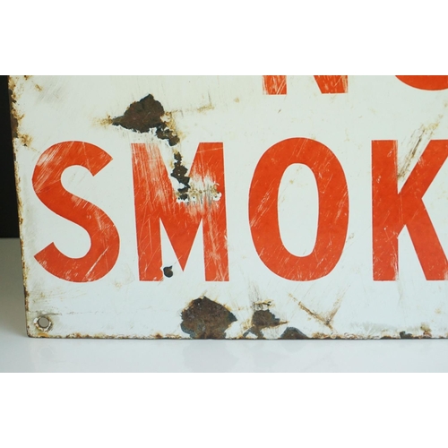 30 - Enamel ' No Smoking ' Sign, 25.5cms x 41cms