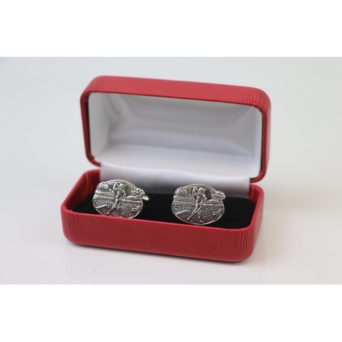 304 - Pair of Silver Cufflinks with golfing images