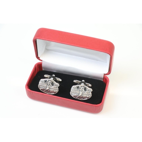 304 - Pair of Silver Cufflinks with golfing images