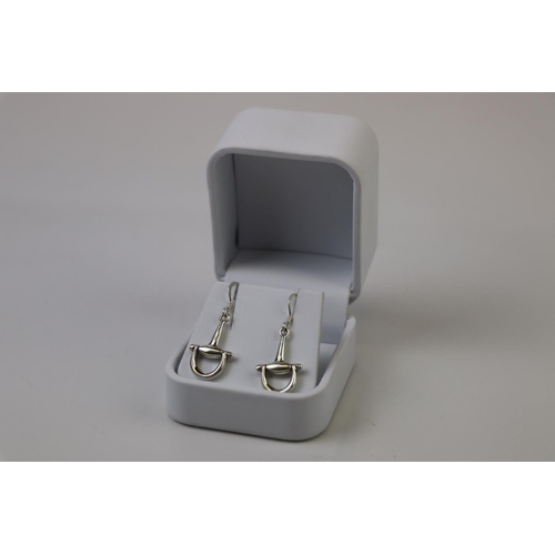 320 - Pair of Silver Earrings in the form of Stirrups