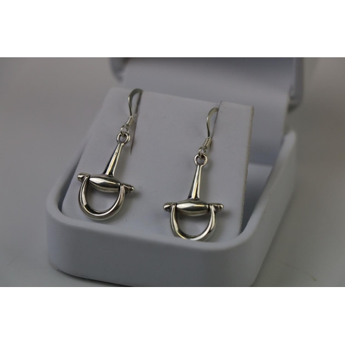 320 - Pair of Silver Earrings in the form of Stirrups