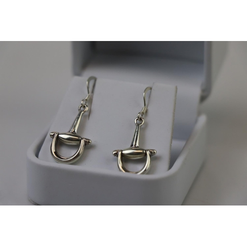 320 - Pair of Silver Earrings in the form of Stirrups