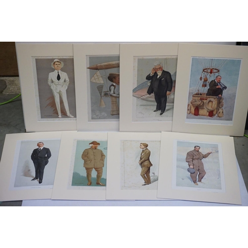 346 - Eight Vanity Fair Aviation Themed Prints including Four ' Men of the Day ' Series ( All British, Fli... 