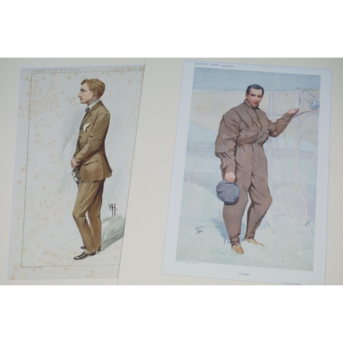 346 - Eight Vanity Fair Aviation Themed Prints including Four ' Men of the Day ' Series ( All British, Fli... 