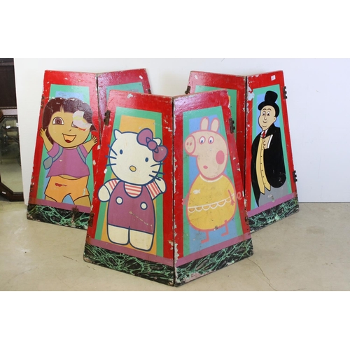 352 - Three painted hinged twin panel fairground games Thomas The Tank Engine, Postman Pat and Peppa Pig.