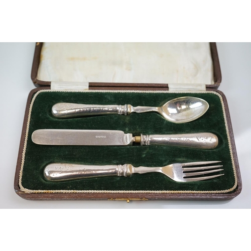 358 - A quantity of silverplate to include tea set and cutlery.