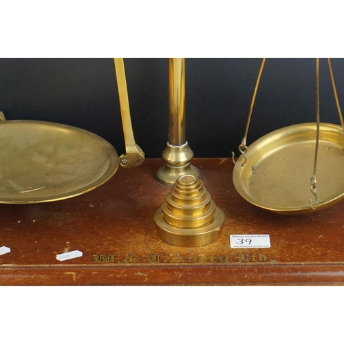39 - A set of antique W and T Avery balance scales with weights