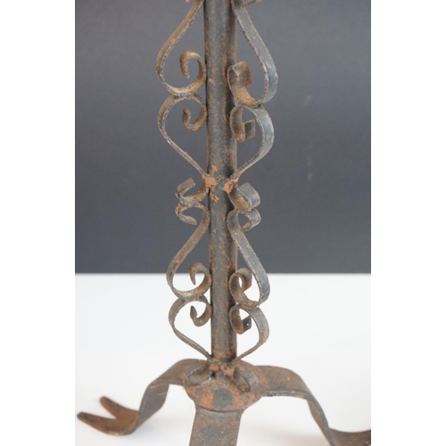 475 - Two Wrought Iron Candlesticks