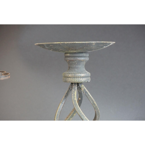 475 - Two Wrought Iron Candlesticks