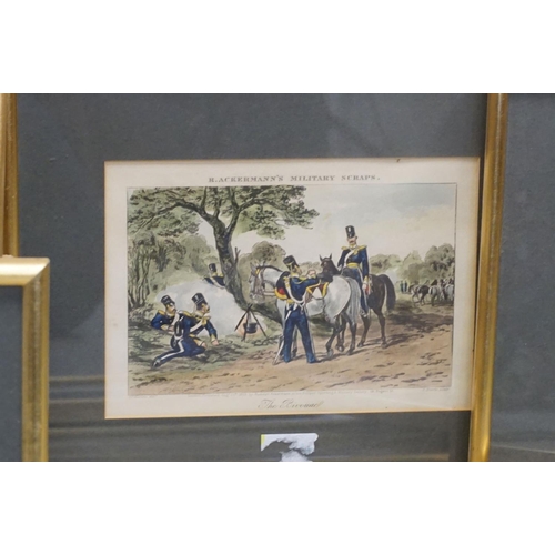 476 - A set of 12 framed and glazed M Ackerman coloured military engravings.