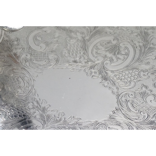 477 - A silver plated oval two handled tray together with a similar teaset etc.