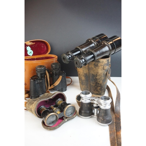 478 - Set of 19th century J H Steward Field Glasses in partial case, Set of Cased Greenket Binoculars, Cas... 