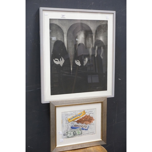 489 - Ian Dunlop Watercolour Wash of a Satirical Still Life together with Sheila Oliner Aquatint ' The Wom... 