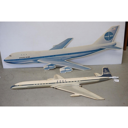53 - Two Mid 20th century Advertising Cardboard Cut Out Double Sided Signs in the form of Airplanes inclu... 