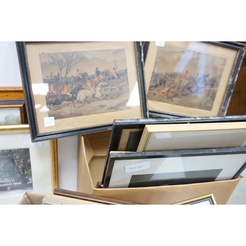 72 - Approximately 22 Framed and Glazed Pictures and Prints including some 19th century prints in ebonise... 