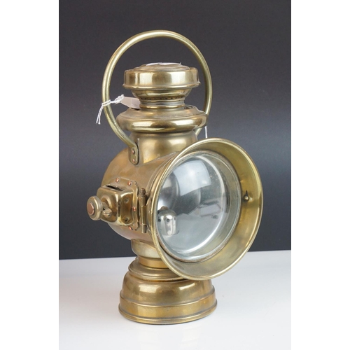 85 - A early 20th century large brass Powell and Hammer car or carriage  lamp.