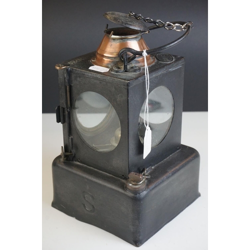 86 - BR (E) (British Rail) Welch Patent Railway Lamp (S) with brass plaque ' Lamp Manufacturing & Railway... 