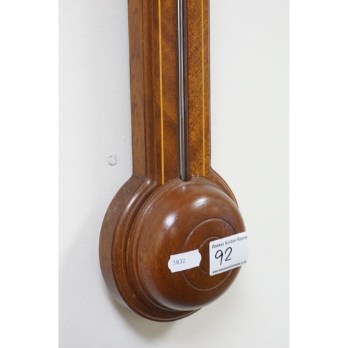 92 - Reproduction Regency Stick Barometer, the silvered face marked ' Comitti, Holborn ', approx. 96cms h... 