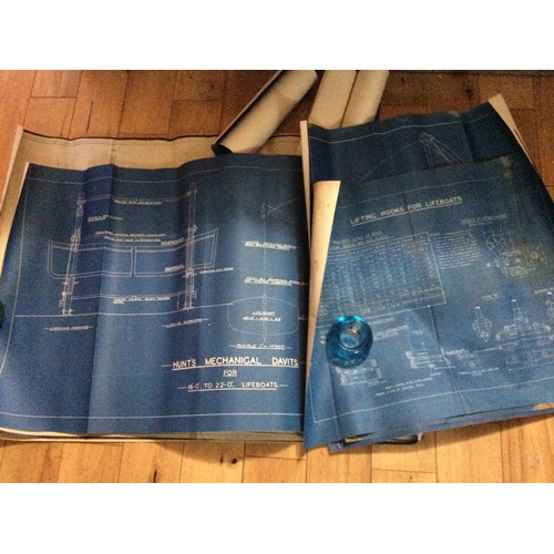 138 - Large Quantity of Original Blueprint Ships Plans including plans for converting WW1 ships and altera... 