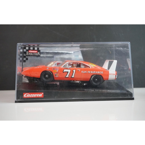 1002 - Five cased / boxed Carrera Evolution slot cars to include Dodge Charger 500 No 41 Riverside 1969, Do... 