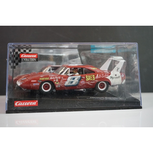 1002 - Five cased / boxed Carrera Evolution slot cars to include Dodge Charger 500 No 41 Riverside 1969, Do... 