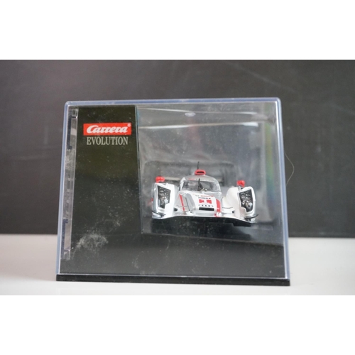 1003 - Five cased / boxed Carrera Evolution slot cars to include Ford Torino Talladega No 98 '69, Audi R18 ... 