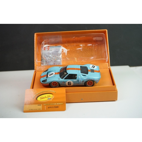 1012 - Four boxed Slot it Le Mans Winners Collection slot cars to include CW04 Porsche 962C LM1986, Porsche... 