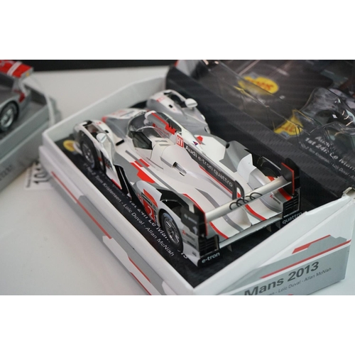 1017 - Two boxed Slot it slot cars to include CW19 Audi R8 LMP n.8 1st 24th Le Mans 2000 and CW17 Audi R18 ... 