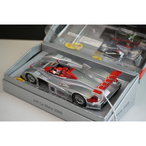 1017 - Two boxed Slot it slot cars to include CW19 Audi R8 LMP n.8 1st 24th Le Mans 2000 and CW17 Audi R18 ... 