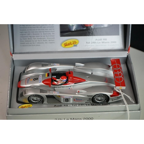 1018 - Two boxed Slot it slot cars to include CW19 Audi R8 LMP n.8 1st 24th Le Mans 2000 and CA01-10th Audi... 