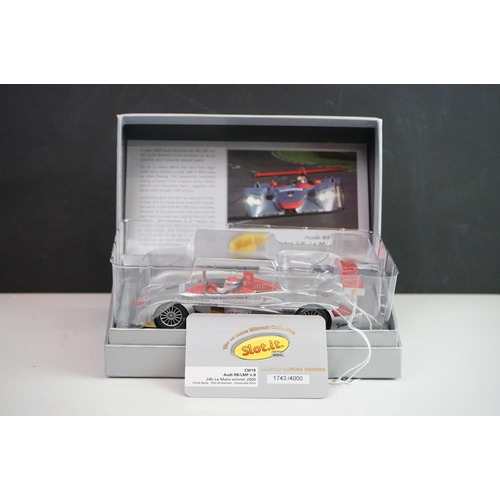 1018 - Two boxed Slot it slot cars to include CW19 Audi R8 LMP n.8 1st 24th Le Mans 2000 and CA01-10th Audi... 