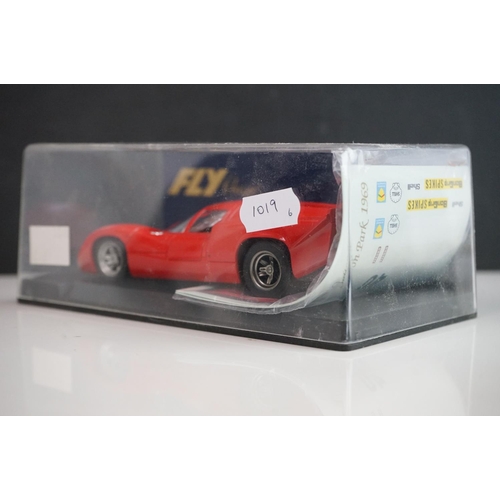 1019 - Six cased Fly Classic slot cars to include C31 Lola T70 MK 3B Azul, s32 Lola T70 Alcaniz 99, C32 Lol... 