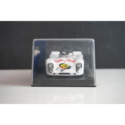 1020 - Six cased Fly Classic slot cars to include C44 Porsche 908 Flunder Calcas decals, C64 Porsche 908/3 ... 