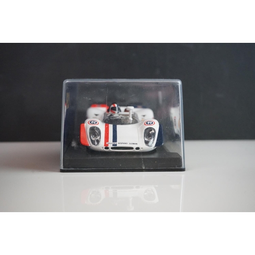 1020 - Six cased Fly Classic slot cars to include C44 Porsche 908 Flunder Calcas decals, C64 Porsche 908/3 ... 