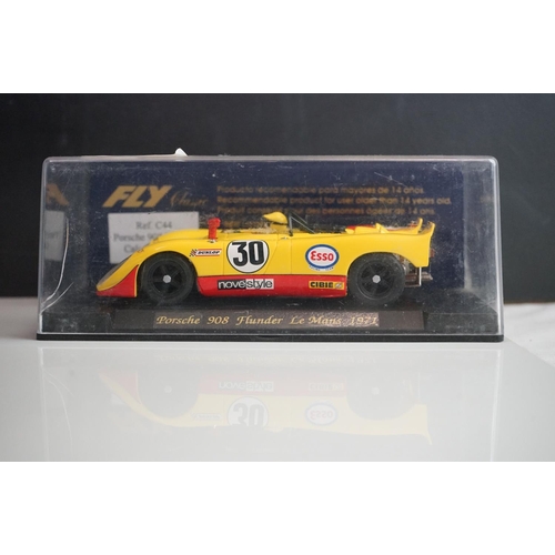 1021 - Six cased Fly Classic slot cars to include C44 Porsche 908 Flunder, C14 Porsche 908 Brands Hatch, S3... 