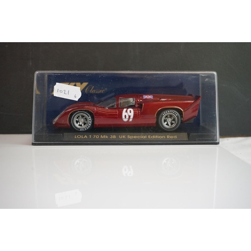 1021 - Six cased Fly Classic slot cars to include C44 Porsche 908 Flunder, C14 Porsche 908 Brands Hatch, S3... 