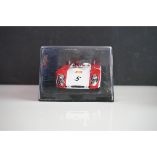 1023 - Four cased Fly Classic slot cars to include C43 Porsche 908 Flunder Le Mans 1972, C41 Flunder Martin... 