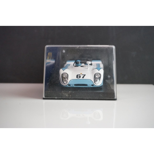 1023 - Four cased Fly Classic slot cars to include C43 Porsche 908 Flunder Le Mans 1972, C41 Flunder Martin... 