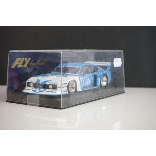 1025 - Six cased Fly Model slot cars to include C63 Porsche 908/3 Nurburgring 1971, 88098 Porsche 908/2 Seb... 