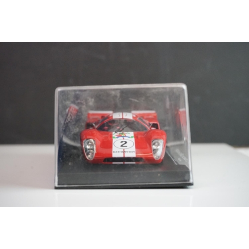 1026 - Six cased Fly Model slot cars to include 88092 Porsche 908/3 6th Watkins Glen 1972 (C-101), C68 Pors... 