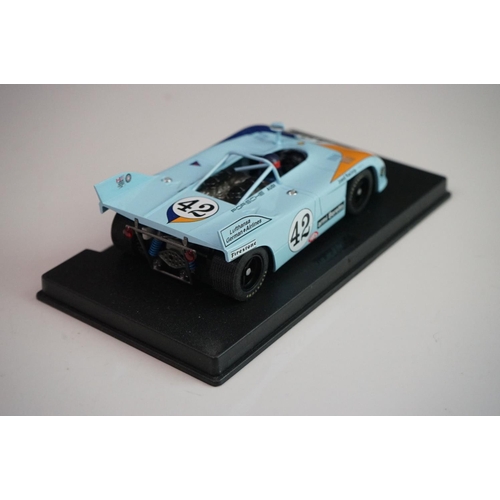 1026 - Six cased Fly Model slot cars to include 88092 Porsche 908/3 6th Watkins Glen 1972 (C-101), C68 Pors... 