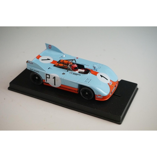 1026 - Six cased Fly Model slot cars to include 88092 Porsche 908/3 6th Watkins Glen 1972 (C-101), C68 Pors... 