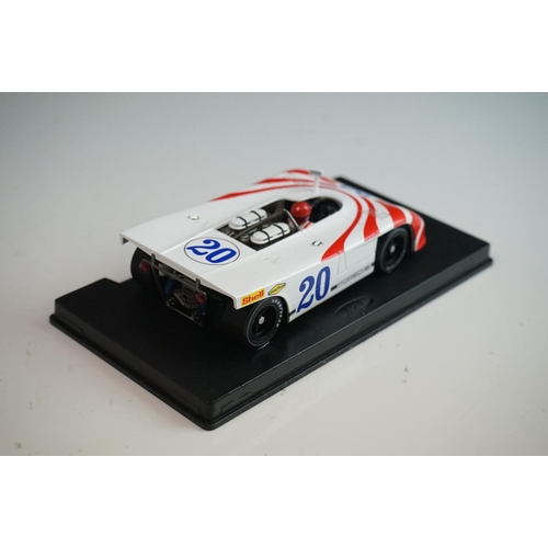 1026 - Six cased Fly Model slot cars to include 88092 Porsche 908/3 6th Watkins Glen 1972 (C-101), C68 Pors... 