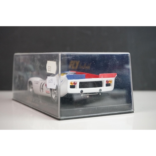 1028 - Six cased Fly Models slot cars to include 88121 Porsche 908 Flunder LH A-412, E141 Ford Capri RS Tur... 