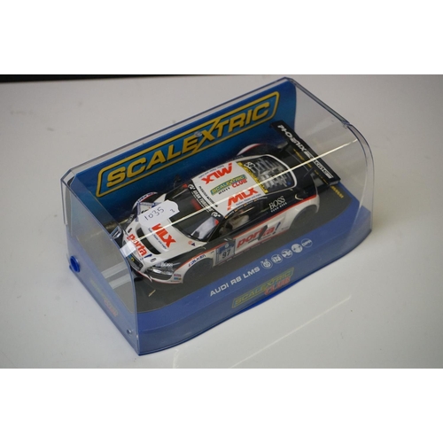 1035 - Three cased Scalextric slot cars to include ltd edn C3327 McLaren MP4-12C Scalextric Club 2012, C296... 