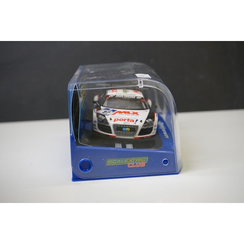 1035 - Three cased Scalextric slot cars to include ltd edn C3327 McLaren MP4-12C Scalextric Club 2012, C296... 