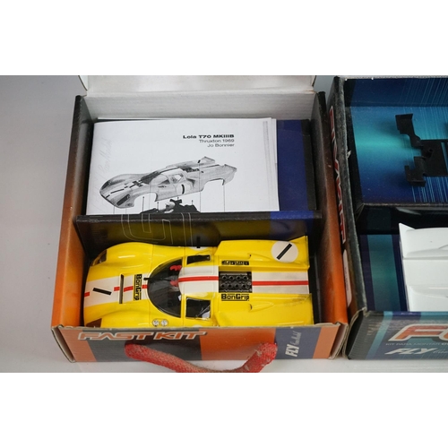 1038 - Two boxed Fly Fast Kit slot cars to include 88230 Lola T70 mkIIIB Thruxton 1969 EP0013 (built) and 8... 