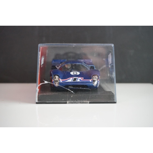 1040 - Five cased / boxed slots cars to include 3 x Flyslot (705101 Lola Y70 mk3B, 702103 Doran JE4 24H Day... 