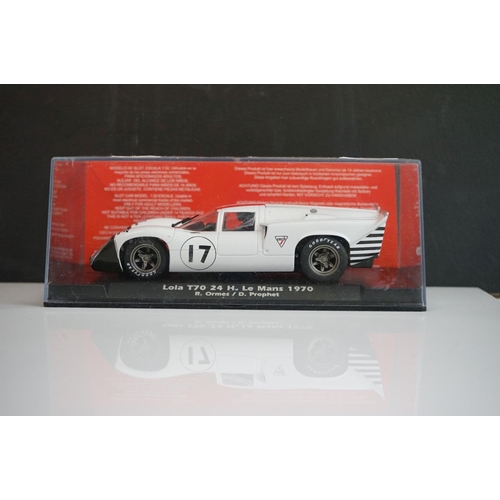 1041 - Five cased slot cars to include 3 x Slotwings (Lola T70 H Le Mans 1970 Ormes / Prophet, Lola T70 Tou... 