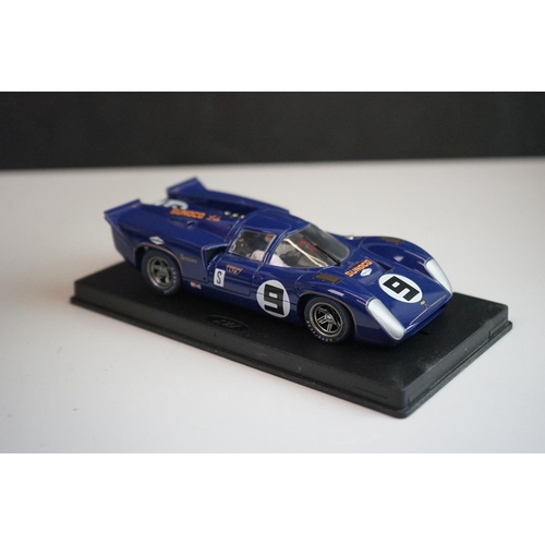 1042 - Six cased Fly slot cars to include Porsche 908 Zeltweg 70, Lola T70 mk 3B Daytona Historics 2000, Lo... 